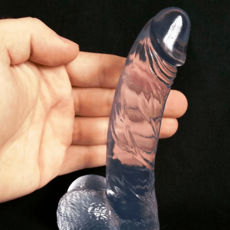 Clear jelly dildo for my sensitive pussy