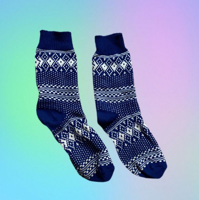 Blue pattered socks