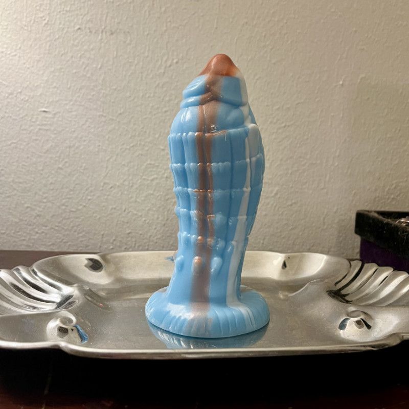 Light blue conch shell fantasy dildo