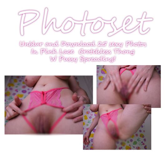 Hot Pink Crotchless Thong Photoset
