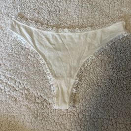 White lace thrim thong