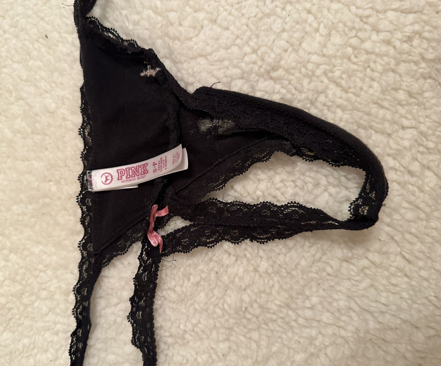 Vict Secret Black Lace G String