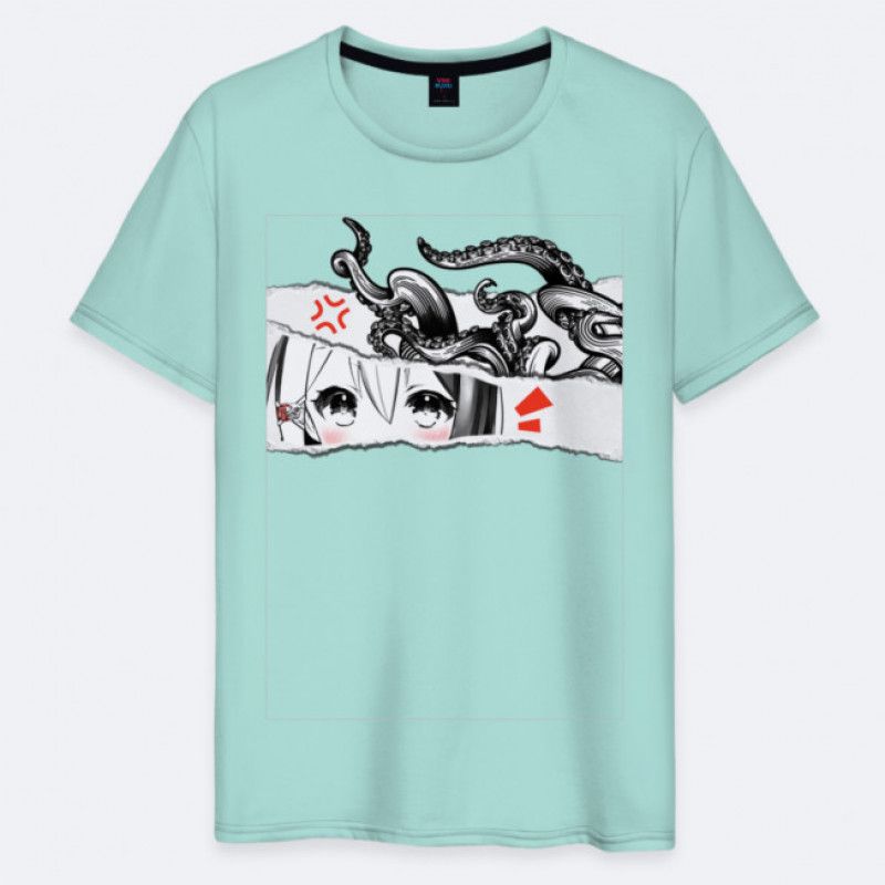 T Shirt COTTON Anime MINT GREEN