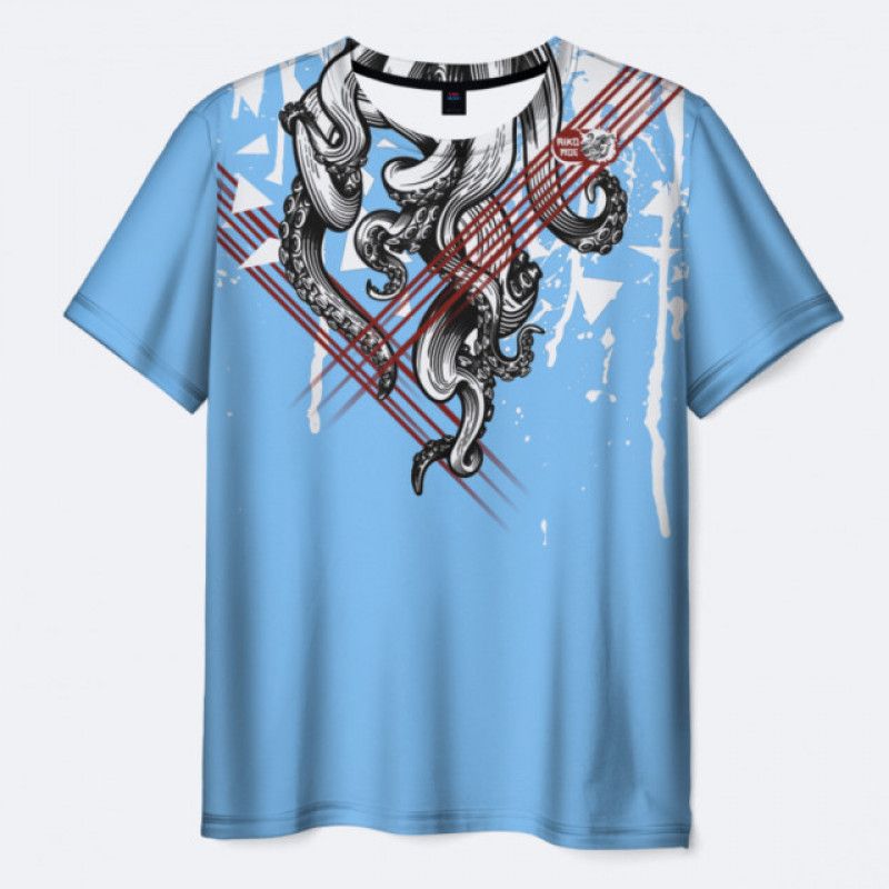 T Shirt 3D Lines SKY BLUE