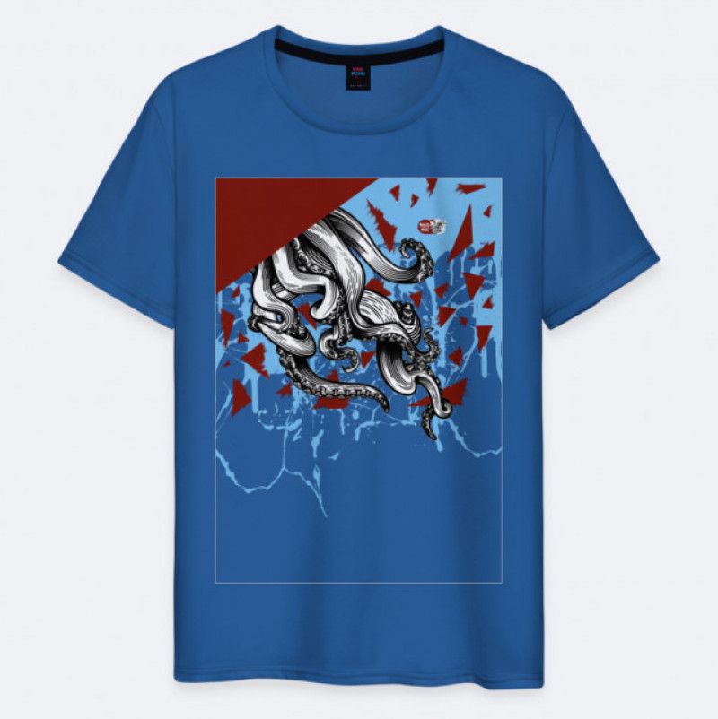 T Shirt COTTON Shards DEEP BLUE