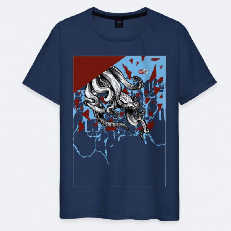 T Shirt COTTON Shards DARK BLUE