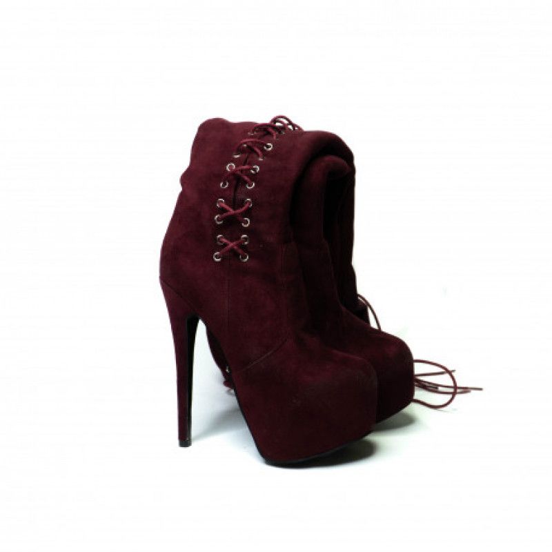 LUX BURGUNDY HIGH BOOTS