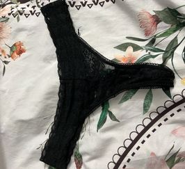 YOUR GODDESS LACEY BLACK DIRTY THONG