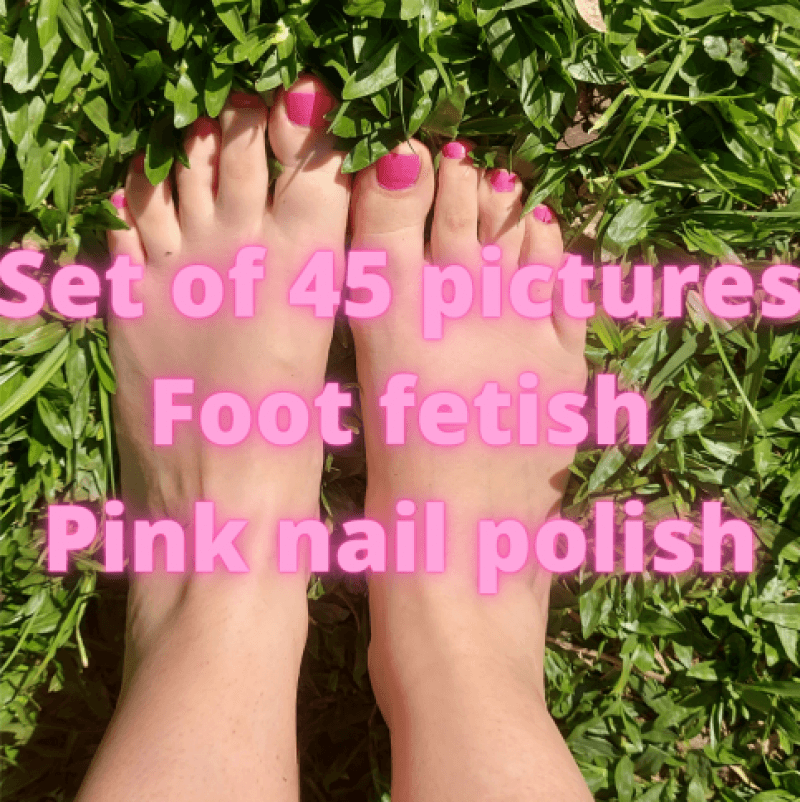 Photo set foot fetish pink nail polish