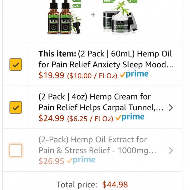 CBD oil and cream