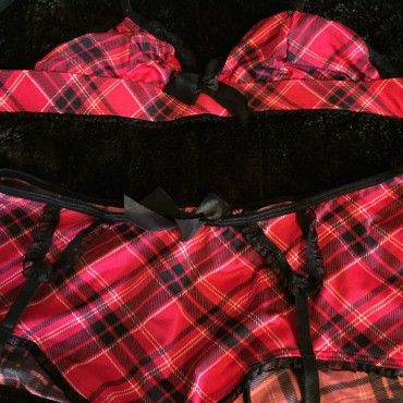 My Red n black plaid school girl outfit!