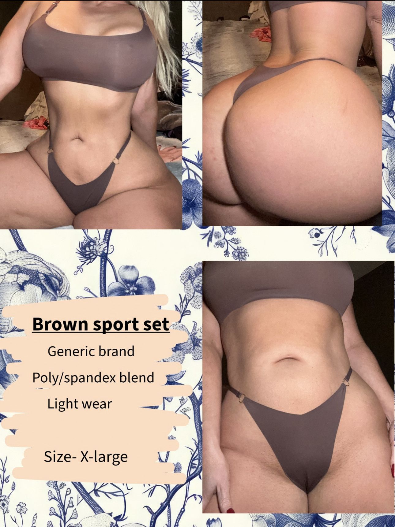 Brown top and thong set