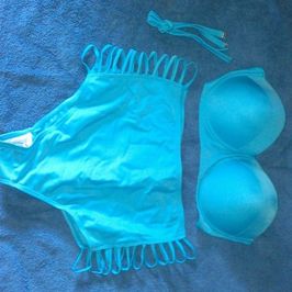 blue 2 piece swim wear