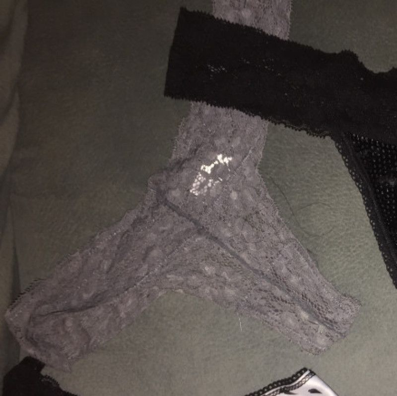 Grey Lace Thong