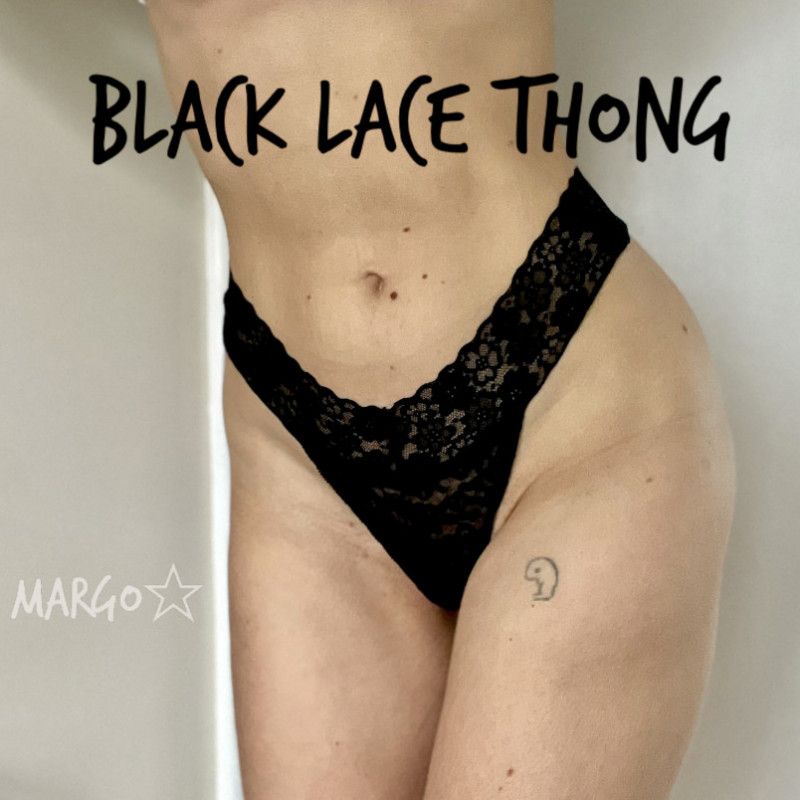 Black Lace Thong Used by Margo Starr