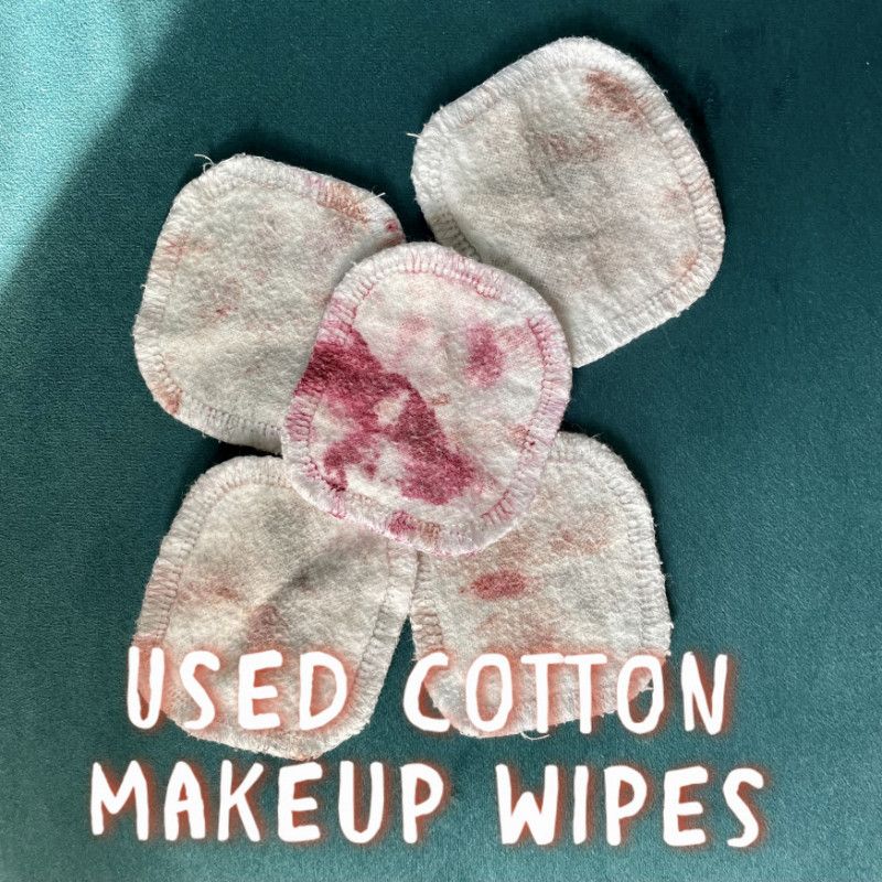 Used Makeup Wipes made of Cotton