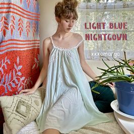 Light Blue Nightgown Lace Dress xxxomargo