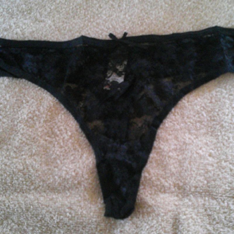 Black Lace Worn Panties