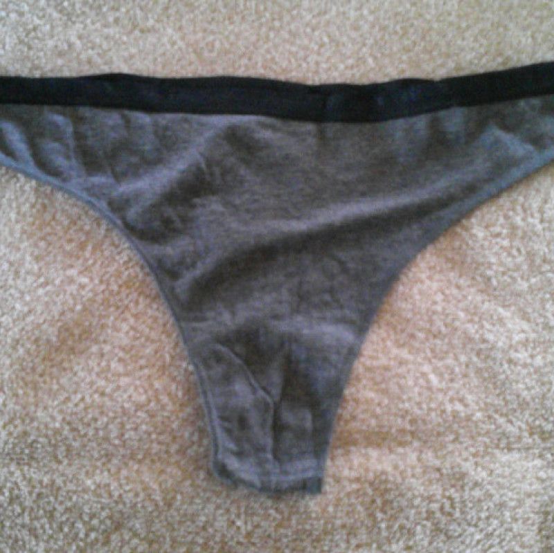 Gray Cotton Thong