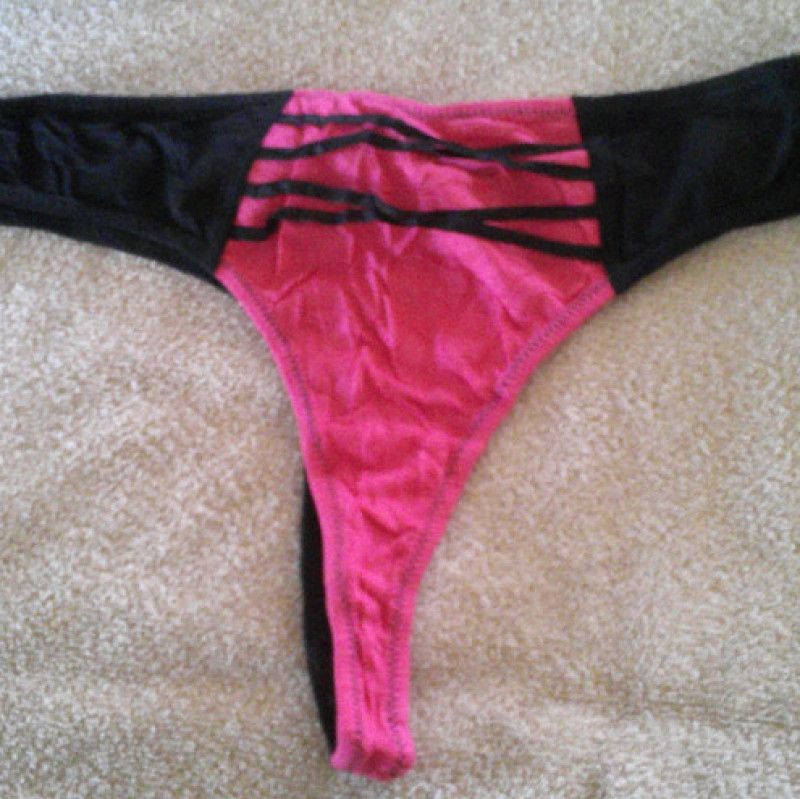 Pink and Black Thong