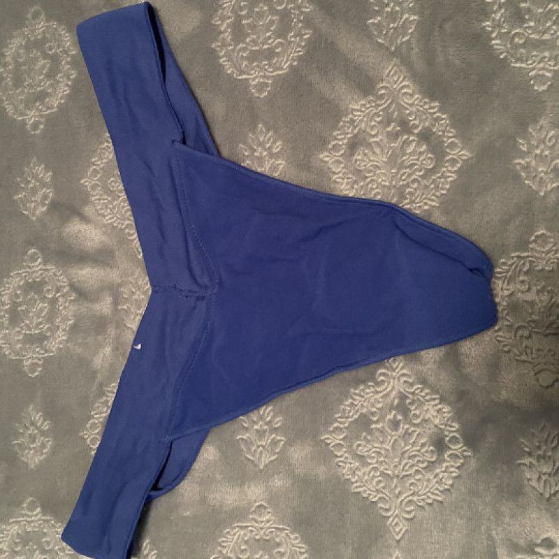 Blue thong size large wet and used