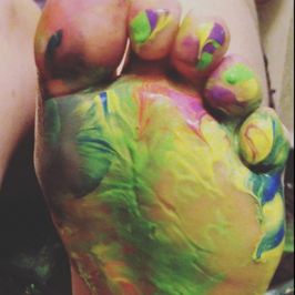 Messy feet painting