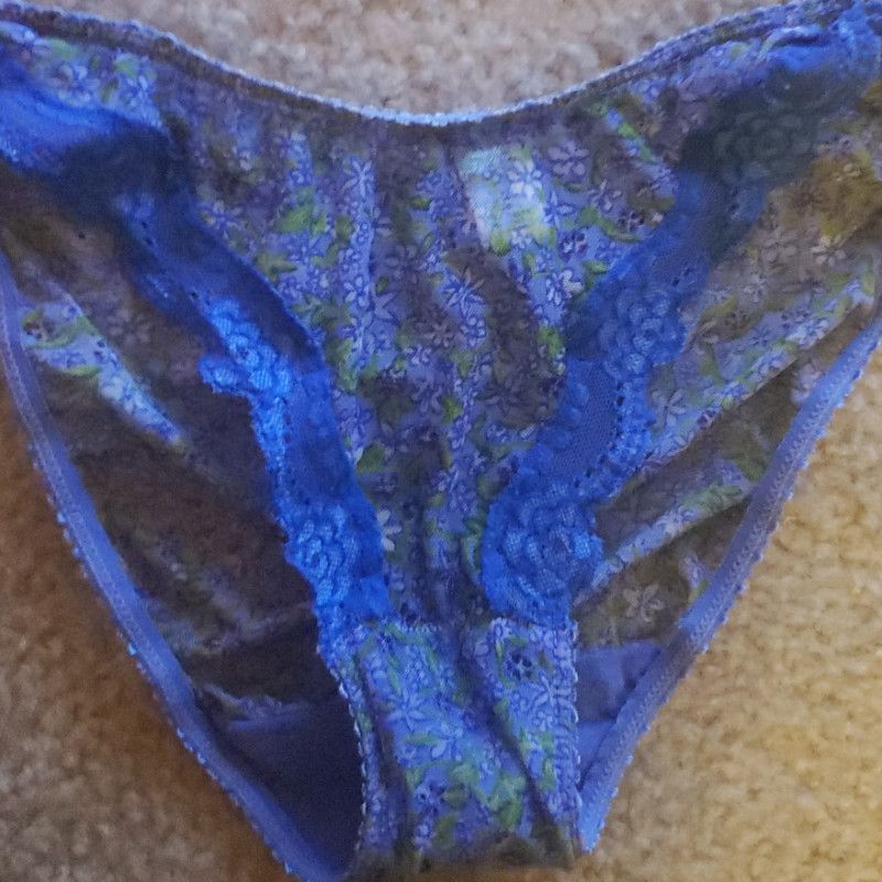 SOLD Blue floral lace panties full back