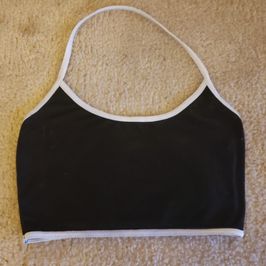 Black white crop top