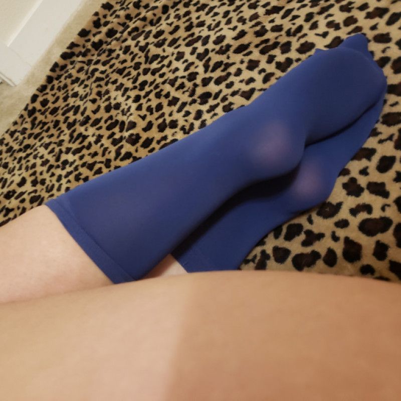 Super Soft Blue Stocking Semisheer socks