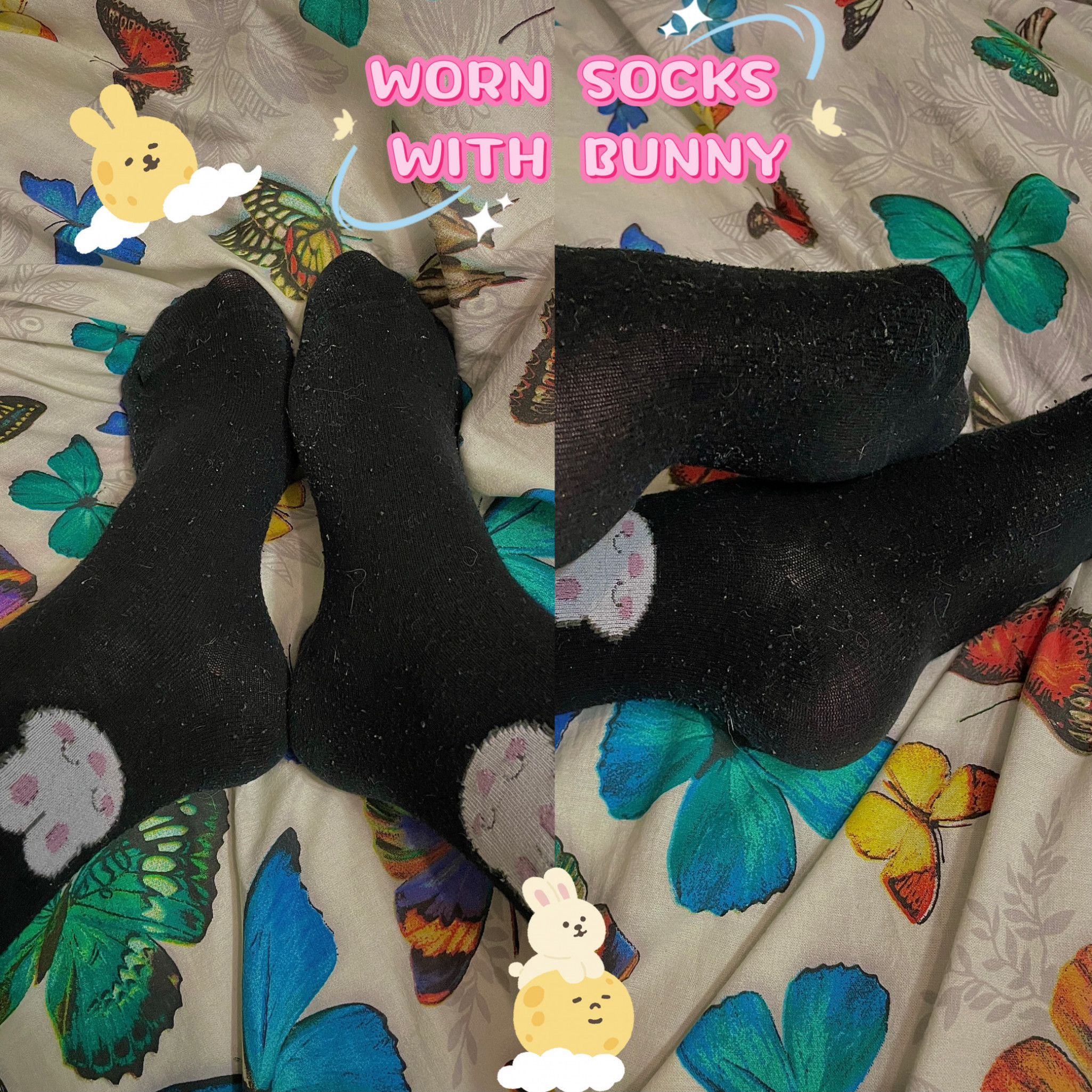 WORN SOCKS WITH BUNNY