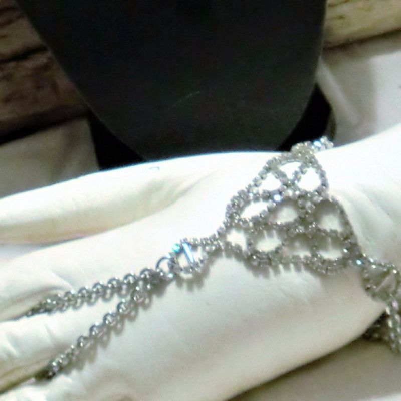 Rhinestone slave bracelet and necklace