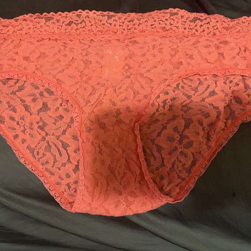 Coral color lace panties