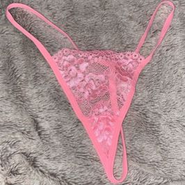 Pink lace gstring