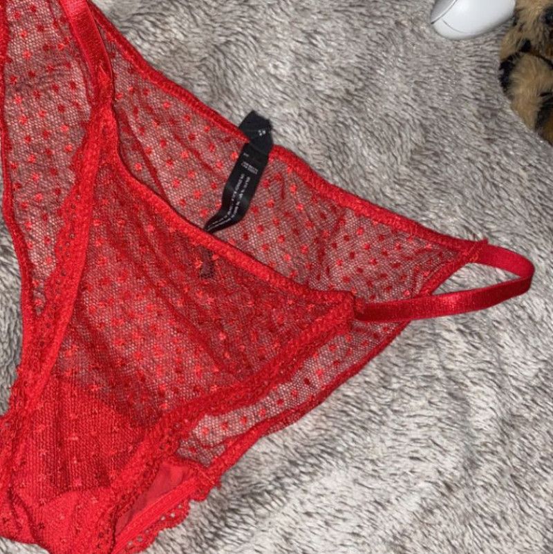 Red see through panties