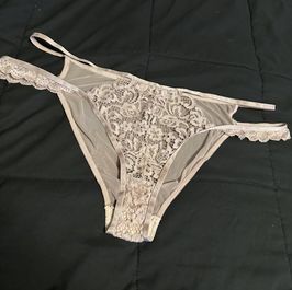 Heavily worn lace and mesh panties