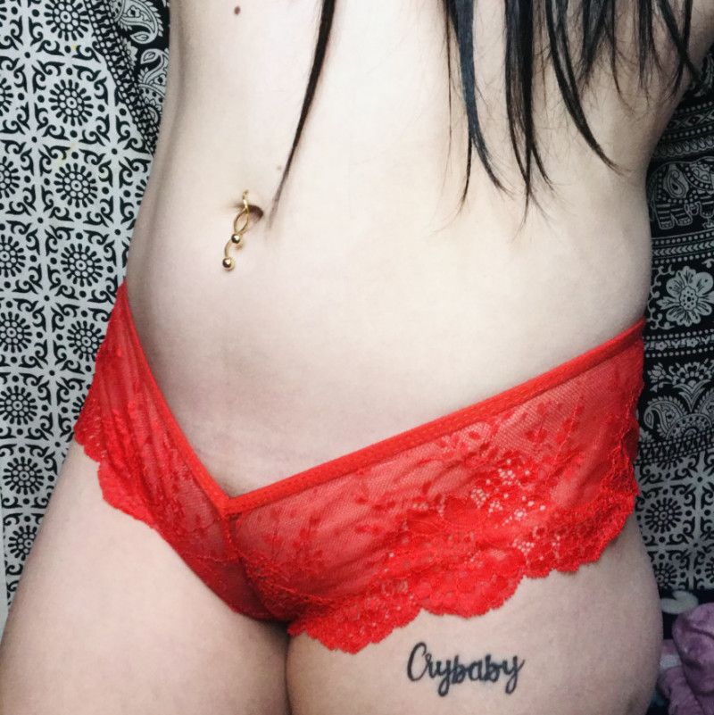 Sexy red lace panties