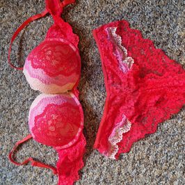 Red lace lingerie set