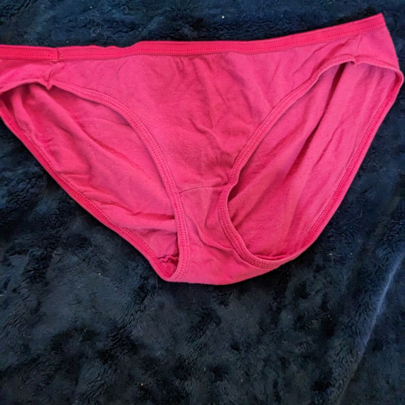 Used Pink Cotton Bikini Panties