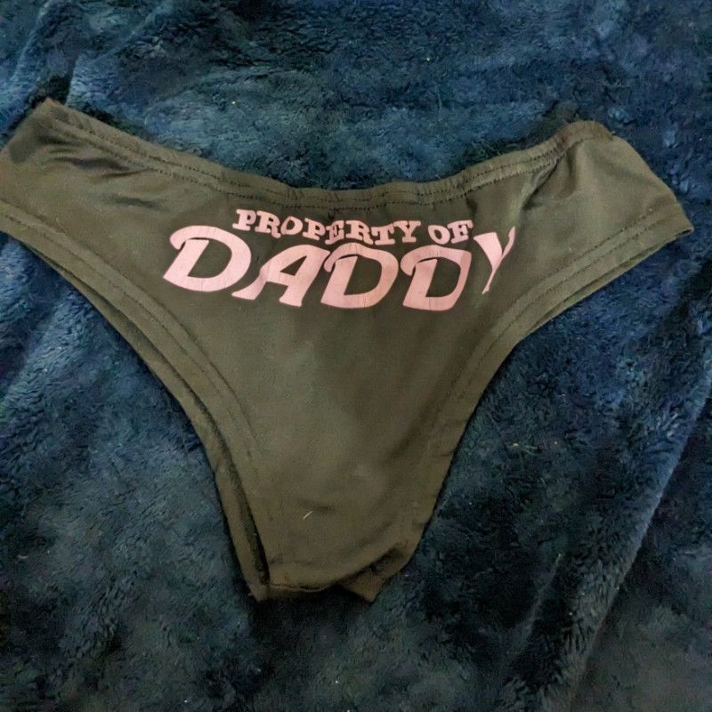 Used Black Property of Daddy Polyester Panties