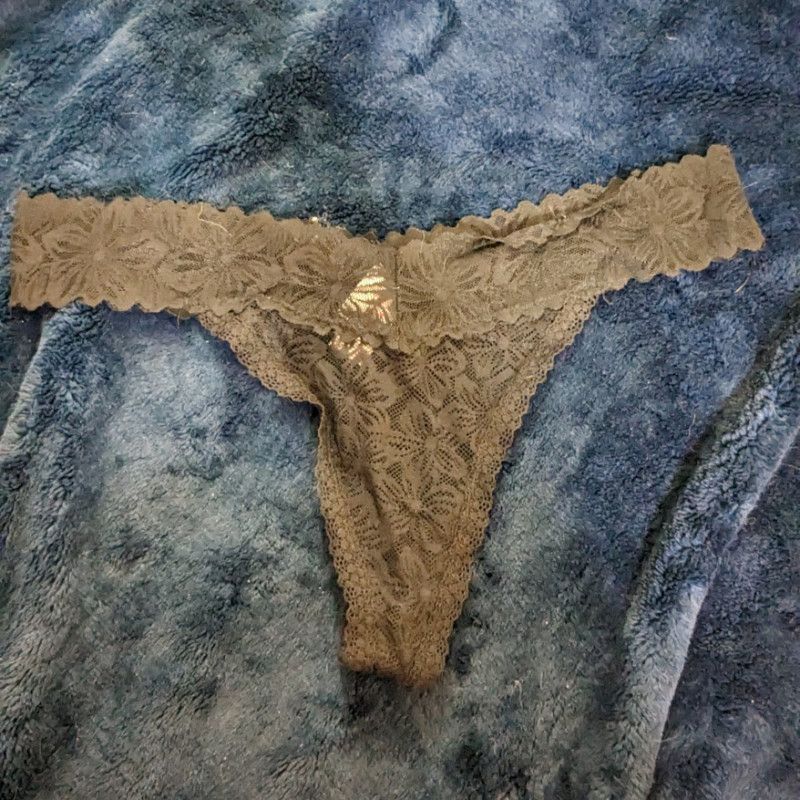 Used Black Lace Thong