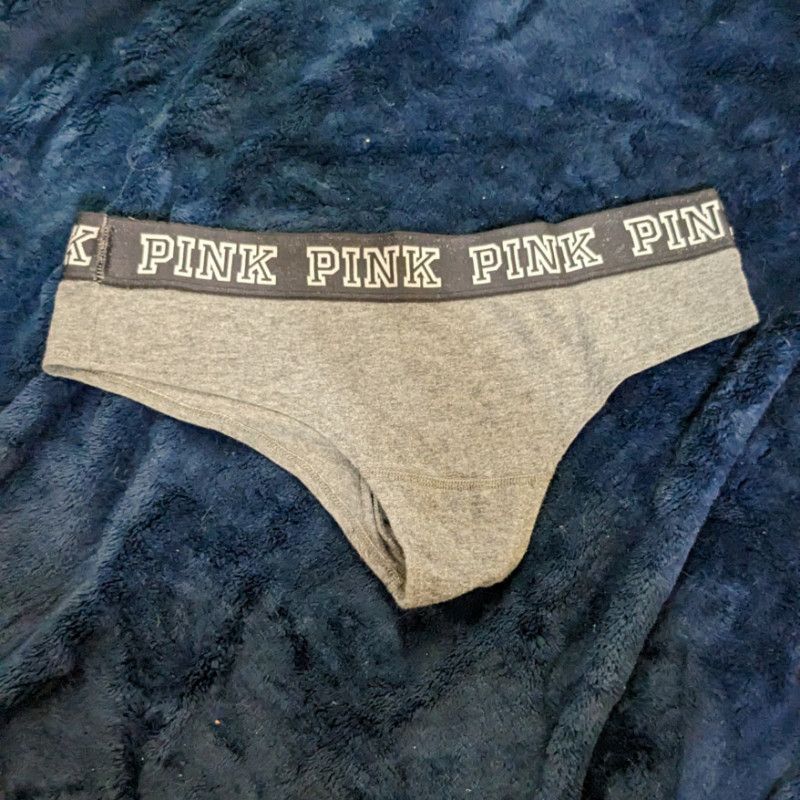 Used Grey Victoria Secret Pink Cotton Panties