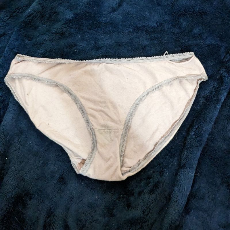 Used Pink with White Trim Cotton Bikini Panties