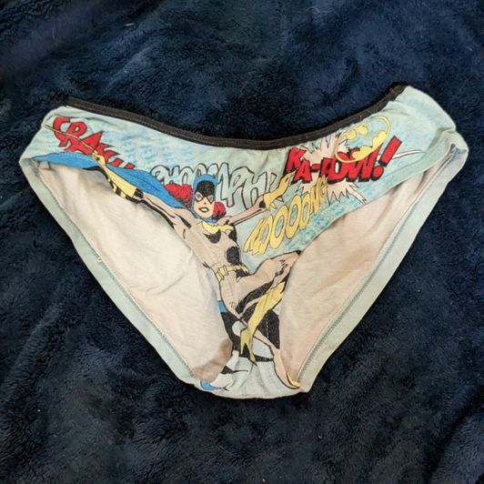 Used Batgirl Graphic and Blue Cotton Bikini Panties