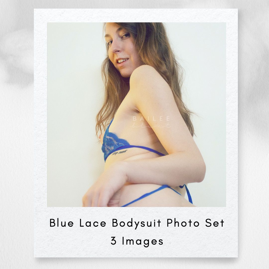 Blue Lace Bodysuit Photo Set