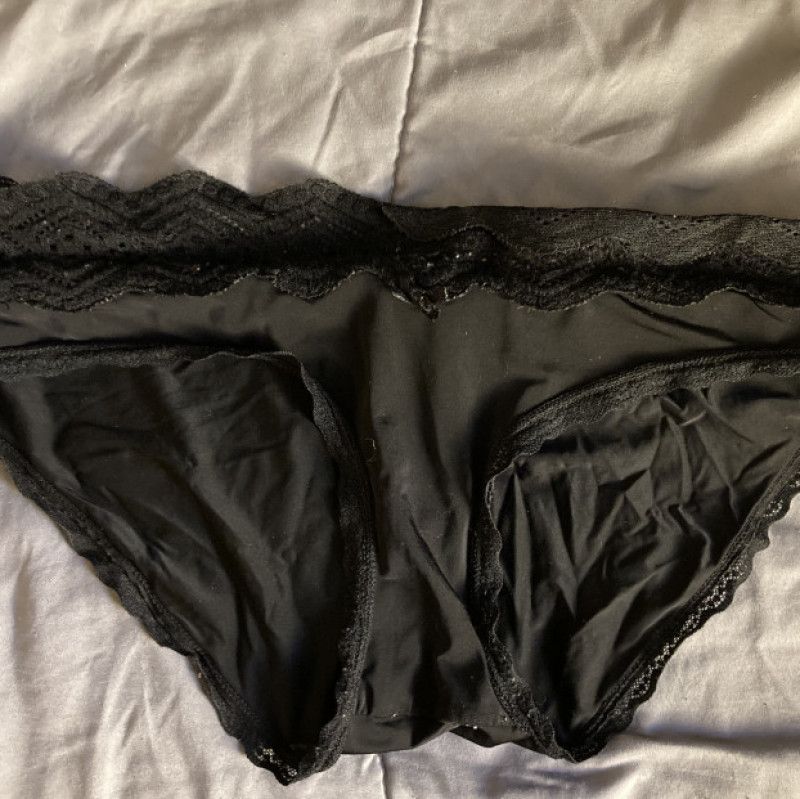 Silk and lace black panty