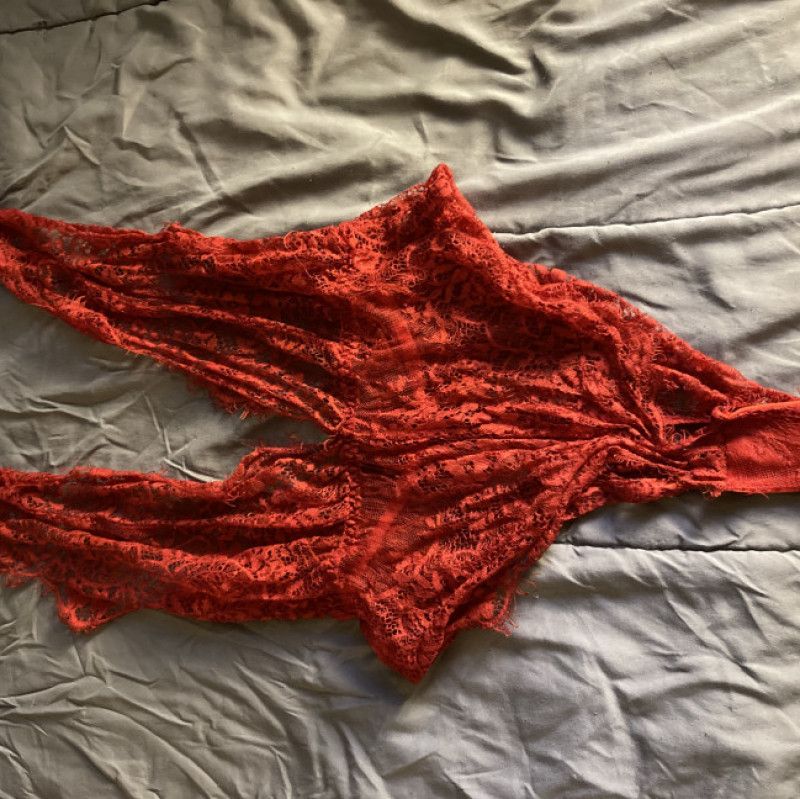 Red lace babydoll outfit