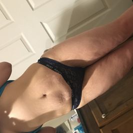 Blue lace thong