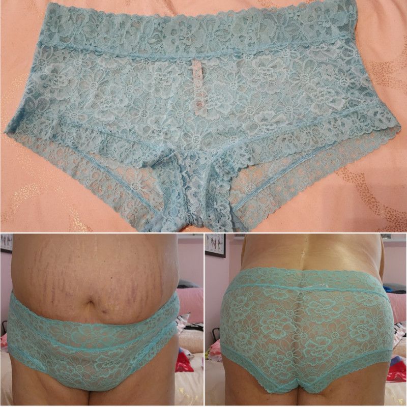 VS Turquoise Blue Lace Boyshort