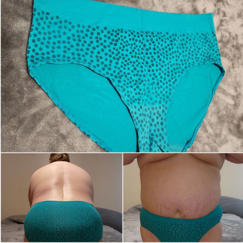 Cacique Teal w Black Spots Hipster Panty