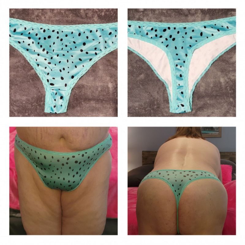 Teal Thong with Black Spots